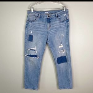 Old Navy High Rise Boyfriend Jeans 12 June Grass Distressed